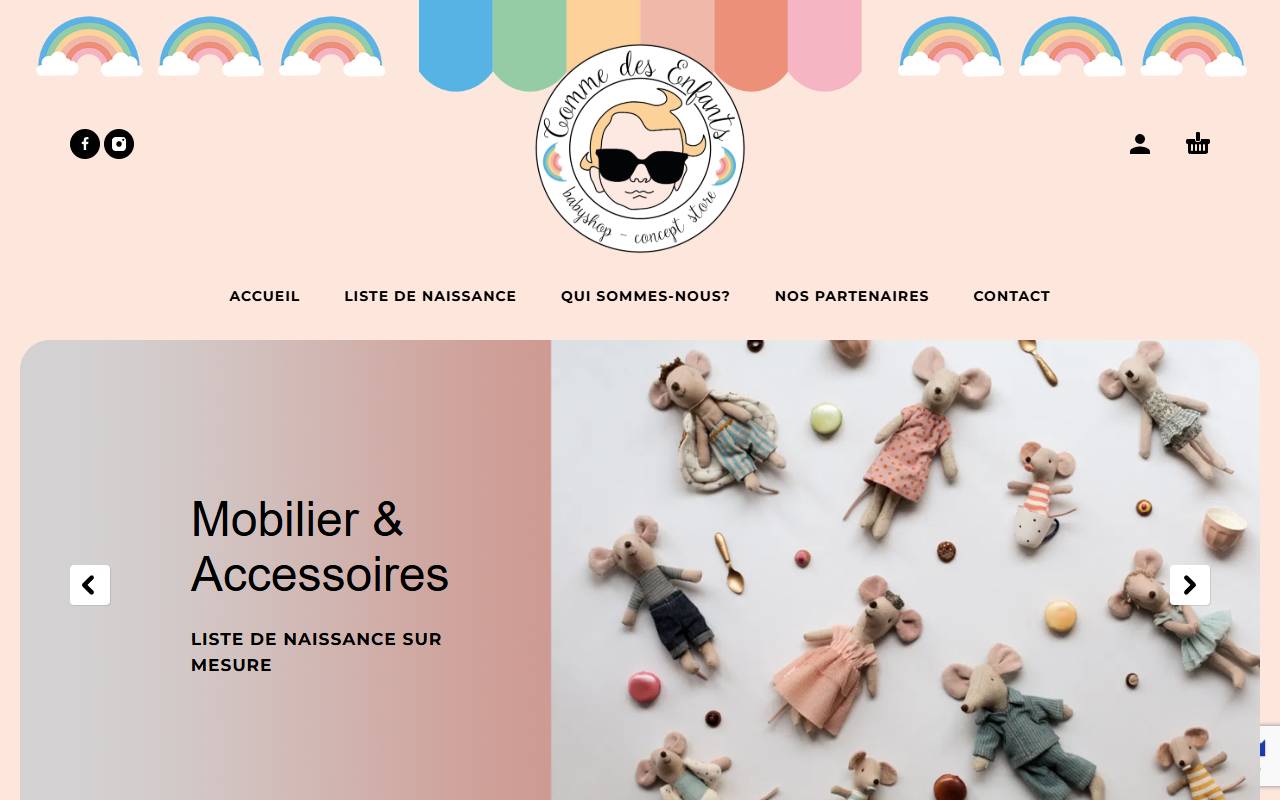 Site Comme des Enfants — vue ordinateur