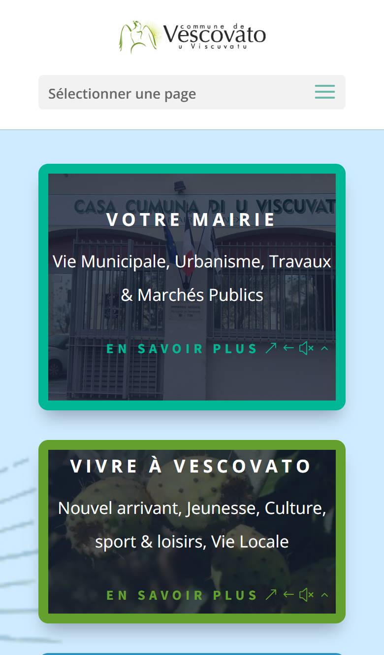 Site Commune de Vescovato — vue mobile