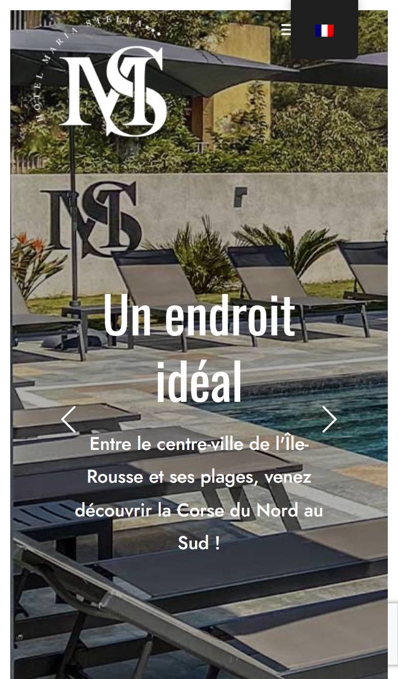 Site Hôtel Maria Stella — vue mobile